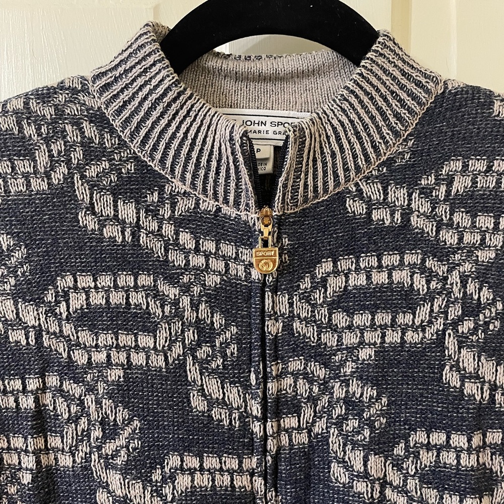 St. John Sport by Marie Gray Full Zip Sweater Size P 2 - Picture 3 of 7